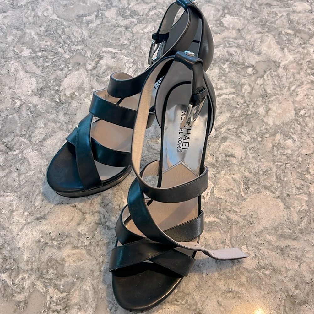 Michael Kors black leather heels